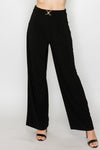 Trim Detail Pleated Elastic Pants