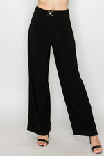 Trim Detail Pleated Elastic Pants