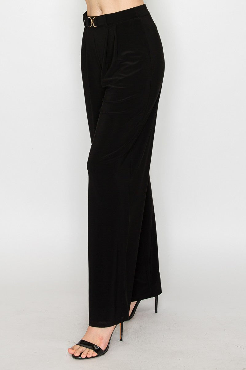 Trim Detail Pleated Elastic Pants