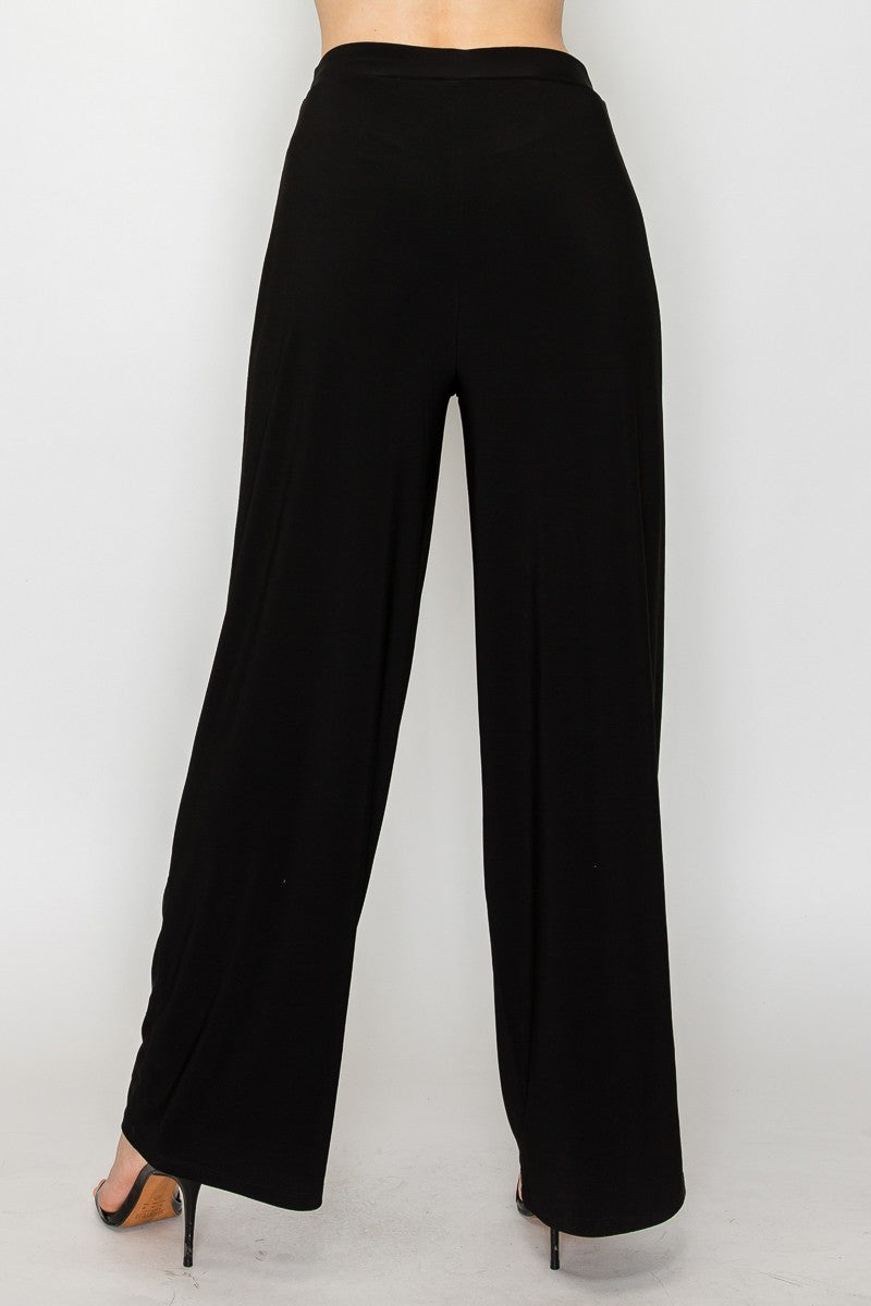 Trim Detail Pleated Elastic Pants