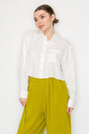 Collared Sheer Solid Crop Top