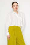 Collared Sheer Solid Crop Top