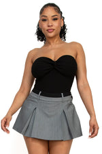 Twisted Front Solid Tube Top