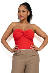 Twisted Front Solid Tube Top