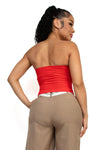 Twisted Front Solid Tube Top