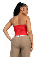 Twisted Front Solid Tube Top