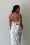 Satin Corset Top With Chiffon Detail