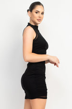 Ruched Sleeveless Bodycon Dress