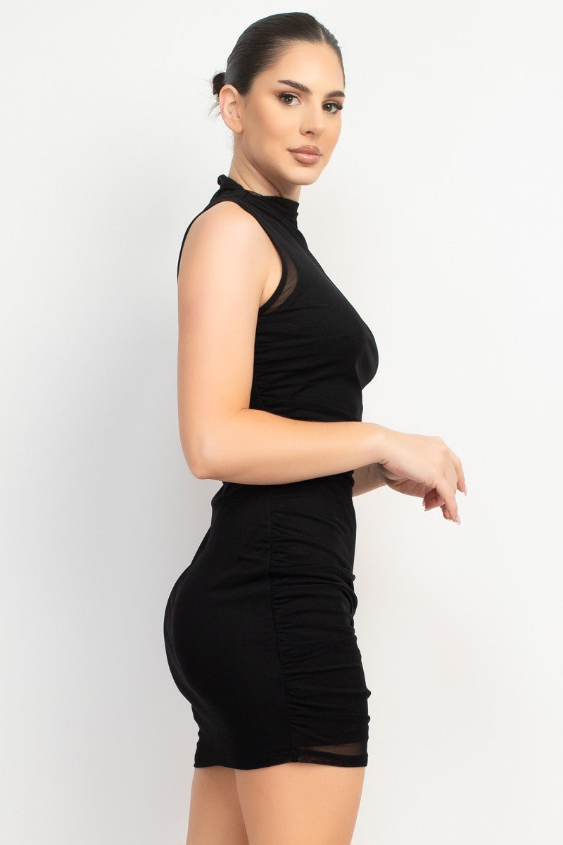 Ruched Sleeveless Bodycon Dress