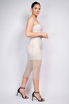 Rhinestone Tube Fishnet Bodycon Dress