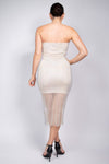 Rhinestone Tube Fishnet Bodycon Dress