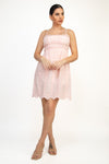 Eyelet Smocked Scallop Hem Dress