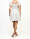 Eyelet Floral Textured Puff Sleeve Mini Dress