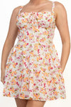 Bouncy Floral Corset Mini Dress