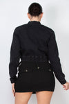Denim Big Pocket Bomber Jacket