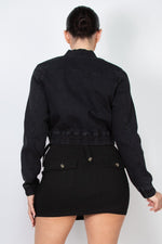 Denim Big Pocket Bomber Jacket