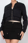 Denim Big Pocket Bomber Jacket