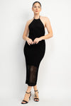 Halter Neck Open Back Midi Dress
