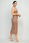 Halter Neck Open Back Midi Dress