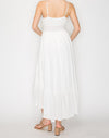 Front Tie Smocked Maxi Dress