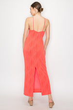 Zip Up Slit Textured Dress
