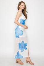 Floral One Shoulder Mesh Dress
