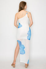 Floral One Shoulder Mesh Dress