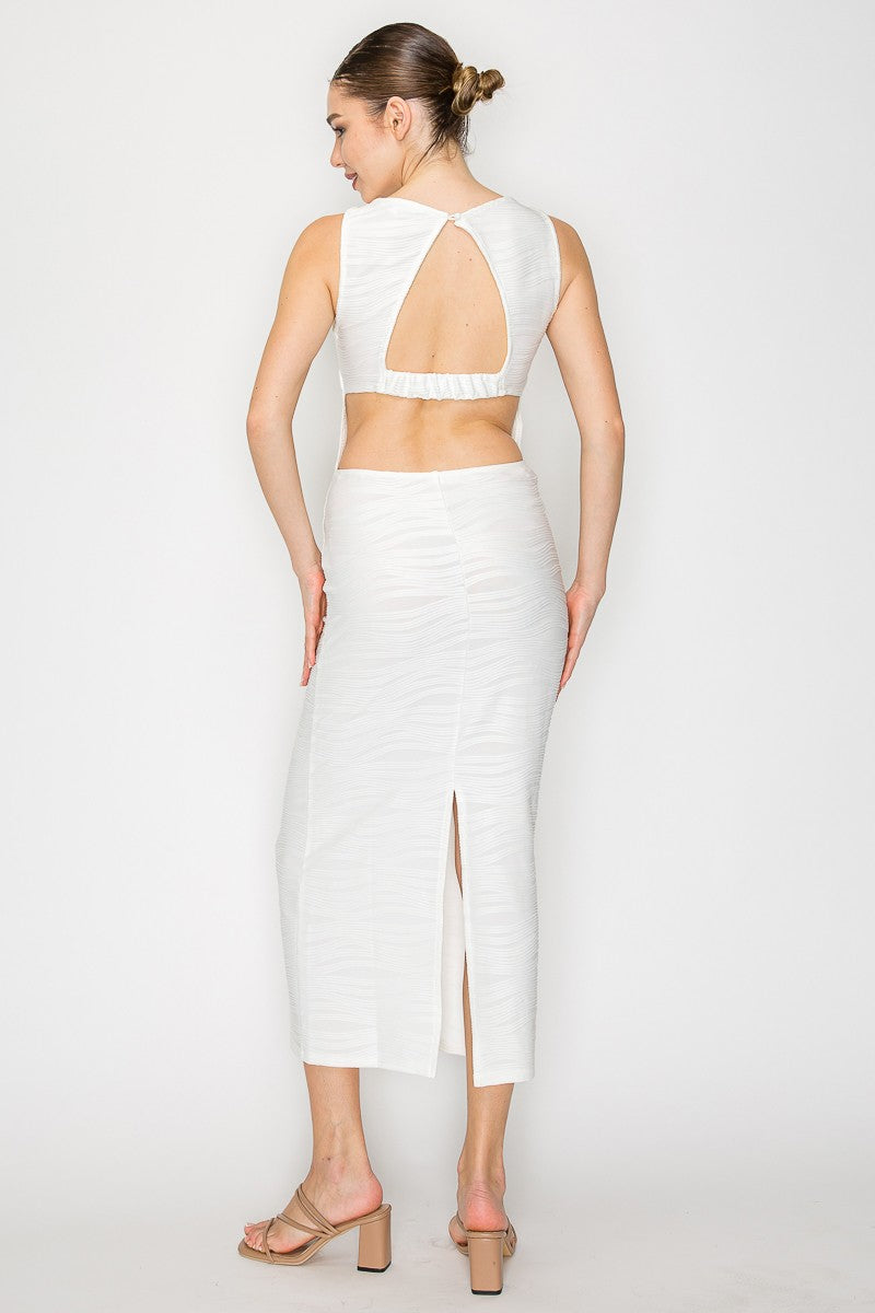 Back Cutout Geometric Sleeveless Dress