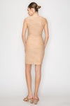 Textured Heart Shape Neck Mini Dress