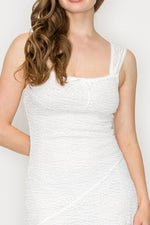 Lace Asymmetric Ribbon Bodycon Dress