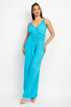 Ruffled V-Neck Wrap Jumpsuit