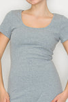 Scoop Short Sleeve Rib Romper