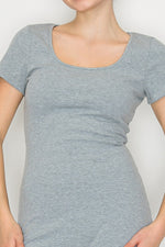 Scoop Short Sleeve Rib Romper