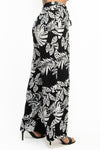 Tropical Print Wide Self Tie Pants