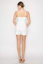 V-Bar Zippered Skort Romper
