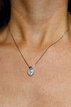 Sterling Silver Rhinestone Heart Necklace