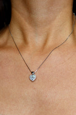 Sterling Silver Rhinestone Heart Necklace