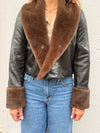 Shaci Luxe Cropped Faux Fur Collar Jacket