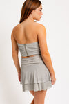Lace Trimmed Corset & Mini Skirt