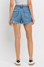 High Rise Distressed A Line Shorts