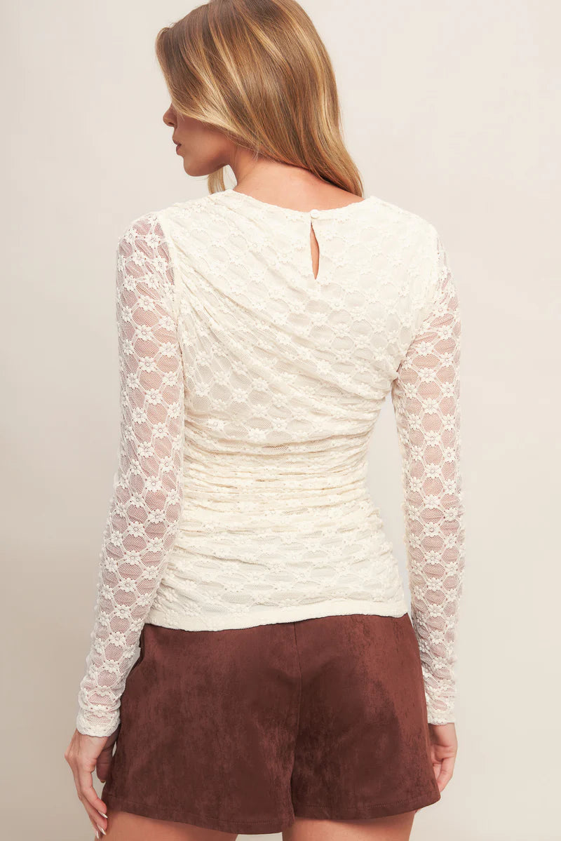 Knit Lace Long Sleeve Top
