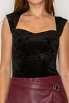 Velvet Sweetheart Cutout Plush Bodysuit