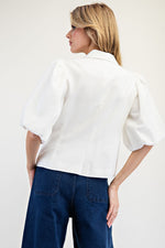 Bubble Half Sleeve Blazer Top