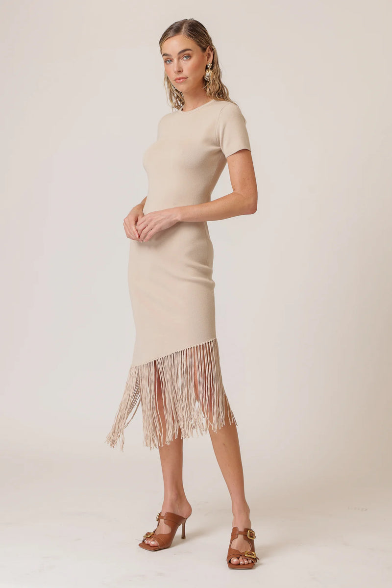 Line And Dot Chrysta Asymmetrical Fringe Dress