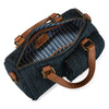LEE Denim Canvas Barrel Satchel Top Handle Crossbody Bag