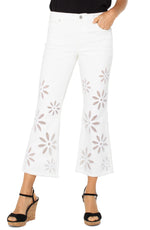 Liverpool Hannah Crop Flare Jeans - White