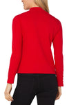 Mock Neck Knit Top - Tango Red