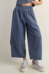 Mineral Washed Wide Leg Pant