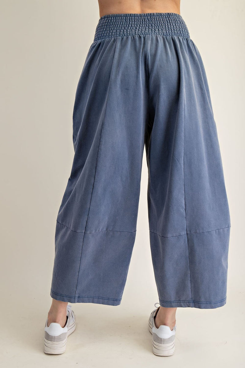 Mineral Washed Wide Leg Pant
