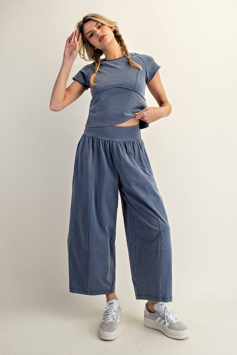 Mineral Washed Cropped T-Shirt